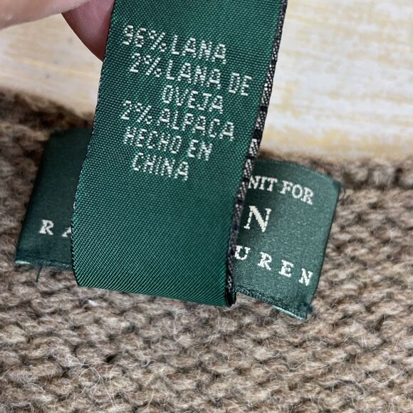 Lauren Ralph Lauren Womens M Hand Knit Wool Sweater Vest Southwestern Aztec Read - Picture 8 of 9